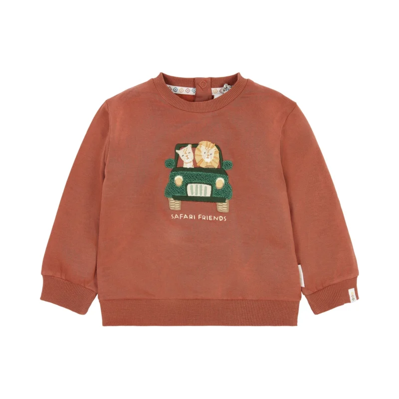 Sweater Rood met Safari Friends borduursel