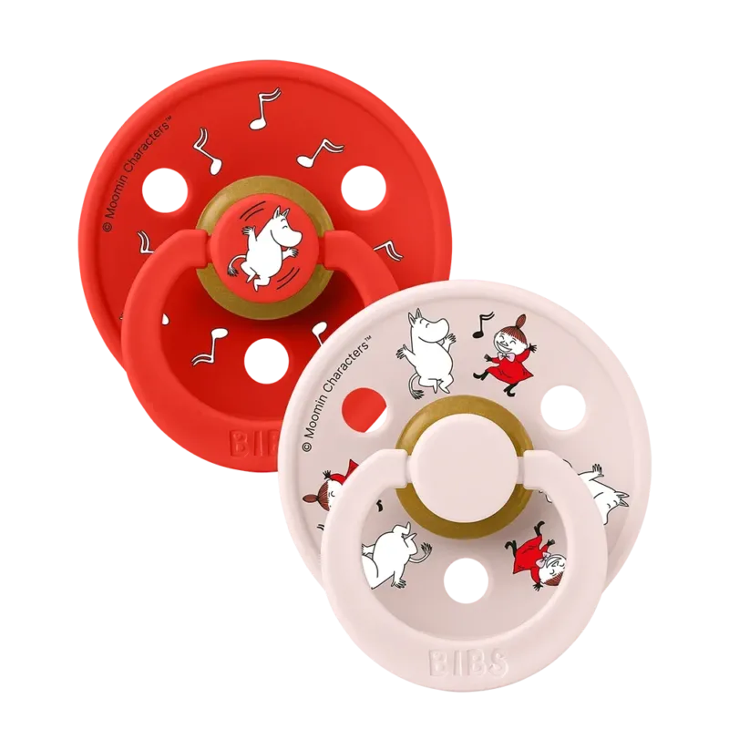 BIBS x Moomin Colour Pacifiers 2 pack Dancing - Candy Apple mix - BIBS