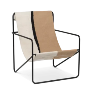 Desert Lounge Chair in black with Soil sling seat, seen at an angle