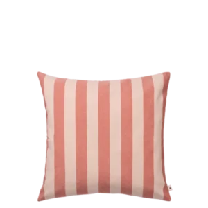 Strand Outdoor Cushion in burnt ochre and parchment with vertical stripes
