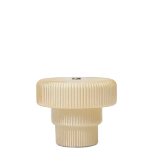 Ripple Portable Lamp in oat, small, with rippled glass shade and base
