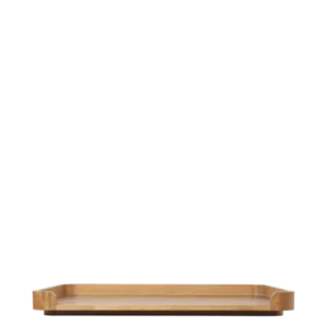 Tilu Changing Unit in natural oak, low tray with raised sides, side view