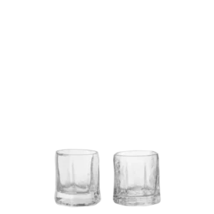 Kiru Small Glasses in clear, set of 2 with textured sides