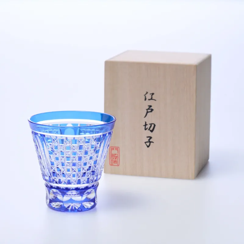 Lapis Lazuli Checkered Whiskey Glass