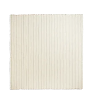 Aires Bedspread in undyed, double size, with fine stripes and fringed edges, spread flat