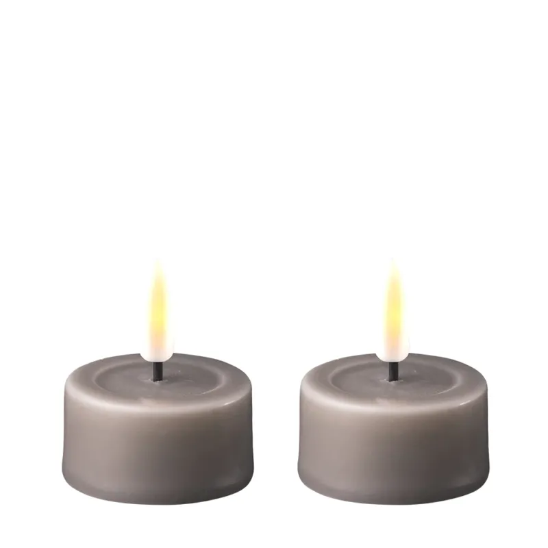DELUXE LED Teelicht Grau 2er-Set