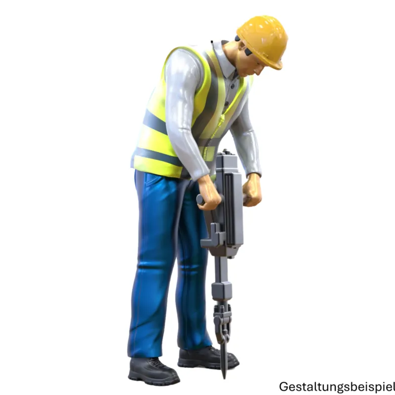 Bauarbeiter mit Presslufthammer - (3DP-228)