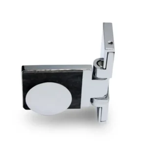 Duschtuerscharnier Glas-Wand 90 Grad mit Wandbefestigung aussen, Chrom poliert glaenzend