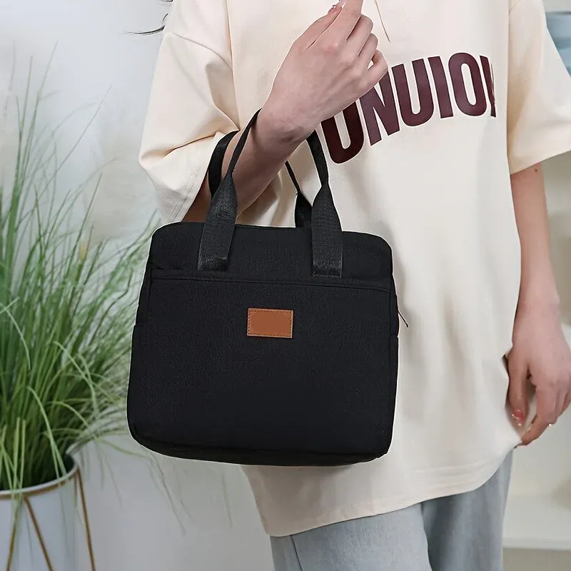 LUNCHLUX - Square Zipper Lunch Box with Durable Aluminum Foil Lining