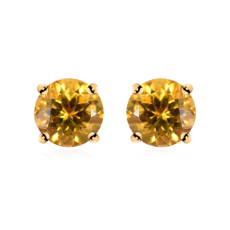 AAA Heliodor Ohrringe 417 Gold ca. 1,60 ct.