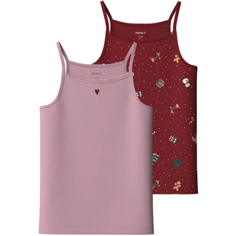 Name It Red Dahlia Nkfvismas 2-Pack Rem Topp Giftpack