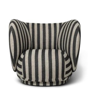 Rico Lounge Chair Louisiana in sand/black with striped upholstery