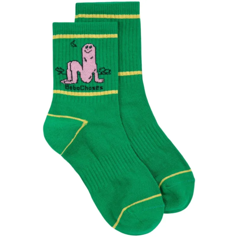 Bobo Choses Green Long Puff Kort Strumpor