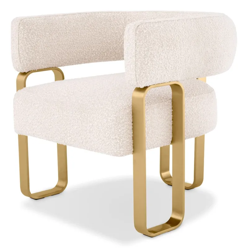 Boucle Curved Accent Chair Capricorn | Eichholtz Miami
