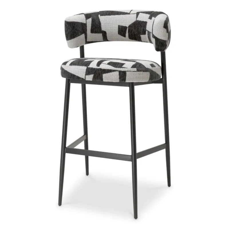 Brooklyn Black Bar Stool Folsom | Eichholtz Miami