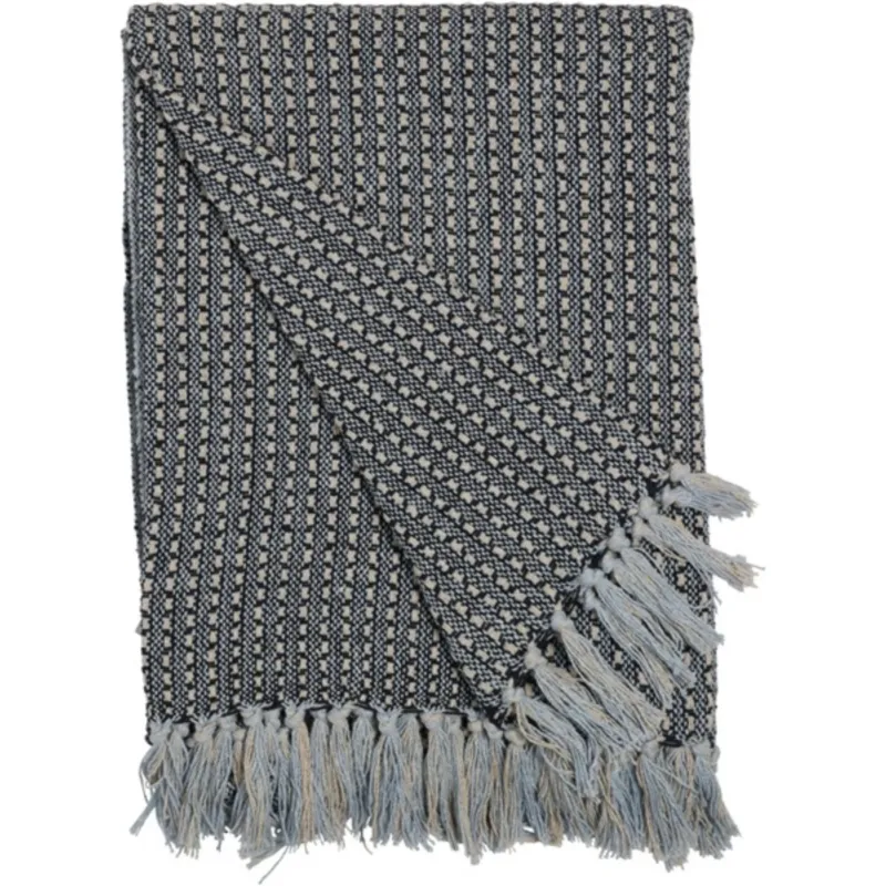 Plaid mit Muster - Marineblau/Hellblau
