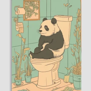 Panda Sitting On The Toilet Poster