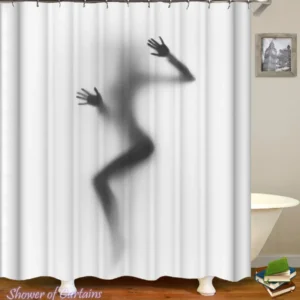 Attractive Girl Shadow Shower Curtain
