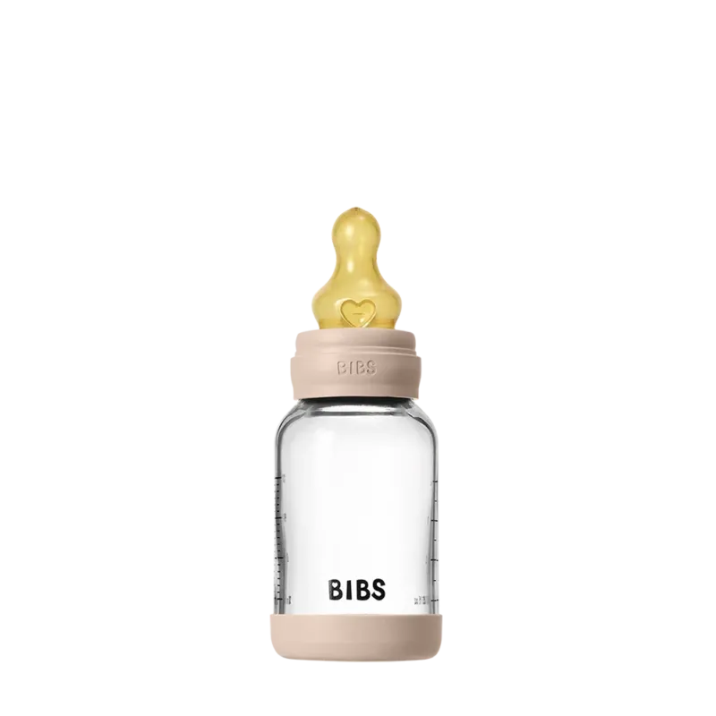 Baby Glass Bottle Set 120ml Latex - Blush - BIBS