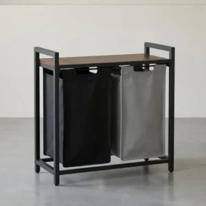 Wäschekorb - 2 x 46 Liter - Mit Ablage - 73 x 33 x 72 cm