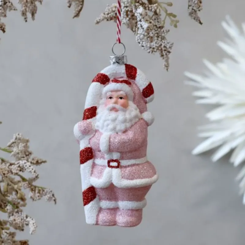 Weihnachtsmann Candy mit Gehstock zum Aufhängen - Chic Antique