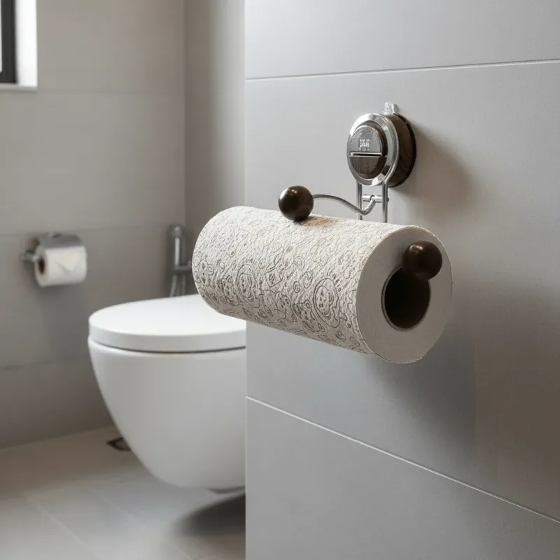 Cloth Strong - Drill-Free Stainless Steel Toilet Paper Holder Stand with Strong Suction 1