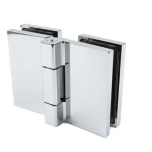 COMO Anschlagband 180° Glas-Glas, Messing massiv, 8/10 mm ESG, verdeckte Verschraubung, eckiges Design