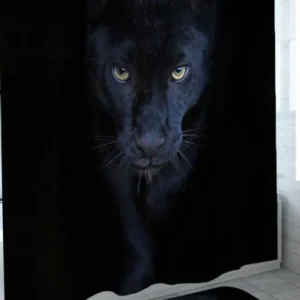 Exciting Wild Animal Black Panther Shower Curtain