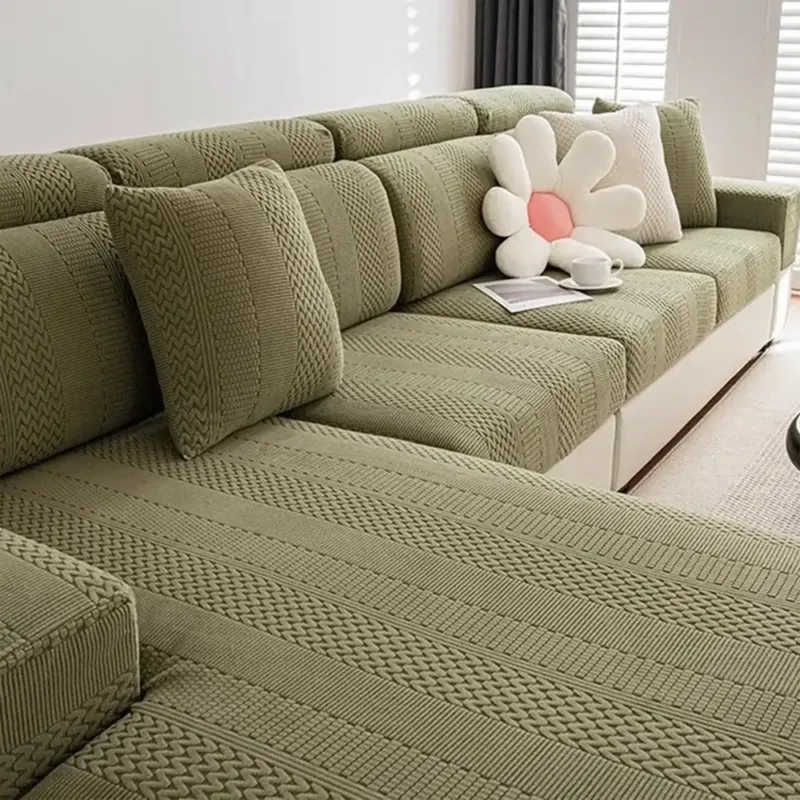 Polar Fleece Soft Antistatic Protection Sofa Stretch Full Wrap Sectional Couch Cover