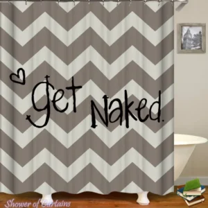 Funny Shower Curtains - Get Naked Caption