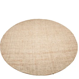 Handgewebter runder Teppich Nomad aus Wolle & Jute in Amber von Gommaire