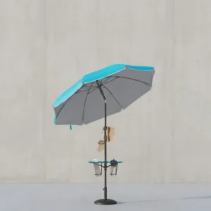 Strandsonnenschirm mit Aufbewahrung – Ø160 oder 200 cm – Verstellbar – UV-Schutz LSF 50+ – Inklusive Tragetasche