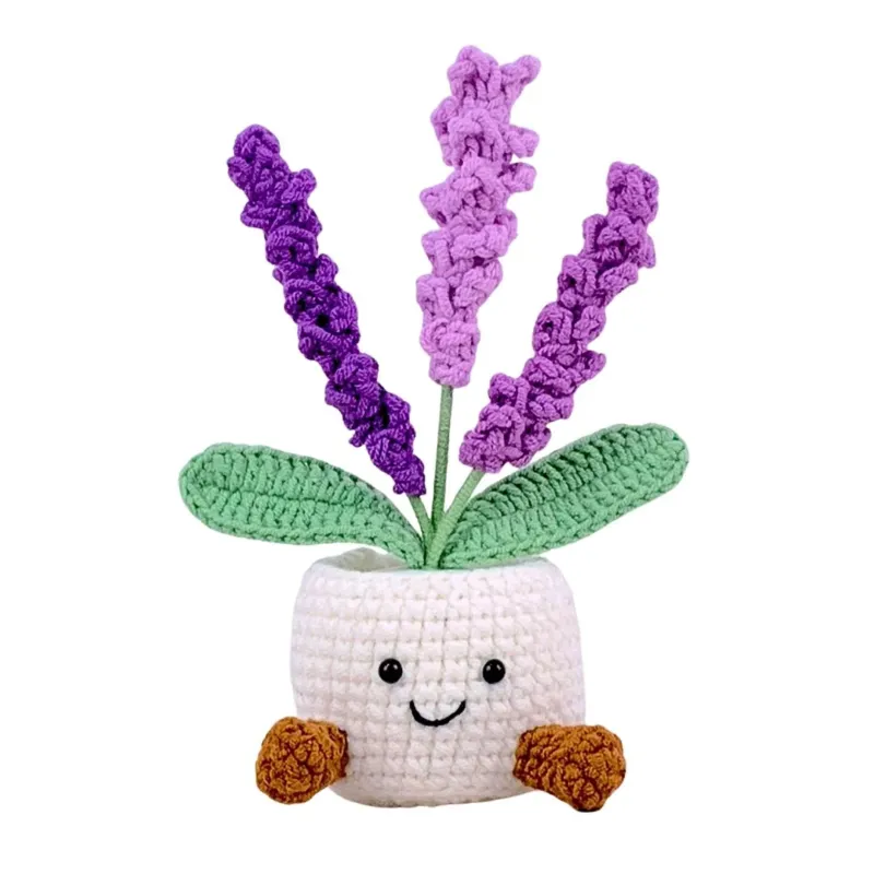 Gehäkelter Blumentopf 'Lavendel-Design'