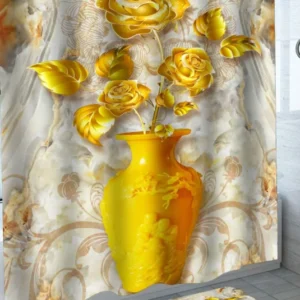 Gold Roses Shower Curtain