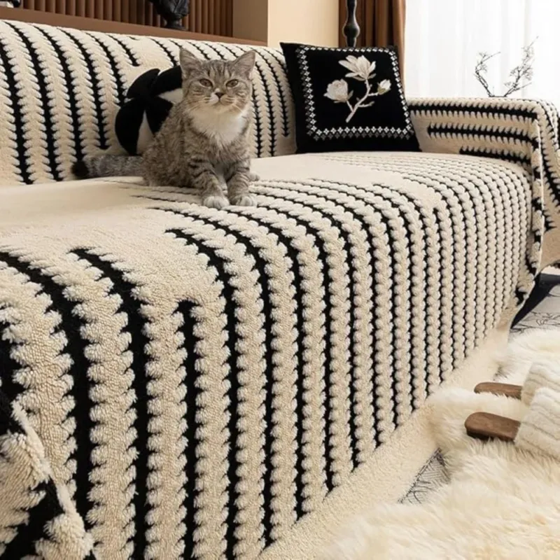 Heritage Plush Tufted Sofa Cover - Soft Microfiber Slipcover for Sectional Couches 1