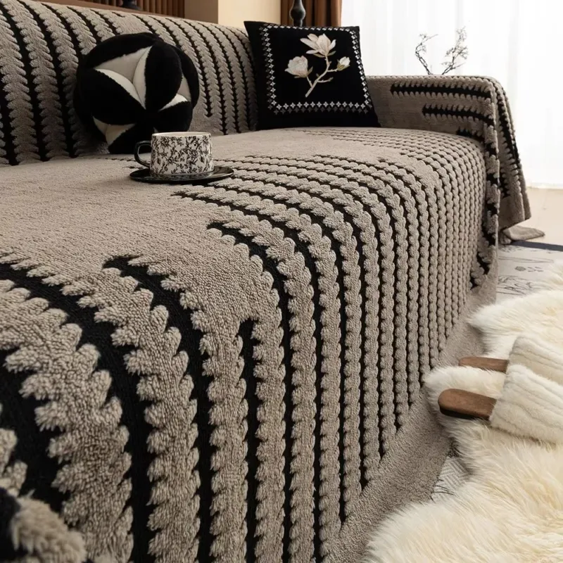 Heritage Plush Tufted Sofa Cover - Soft Microfiber Slipcover for Sectional Couches 0