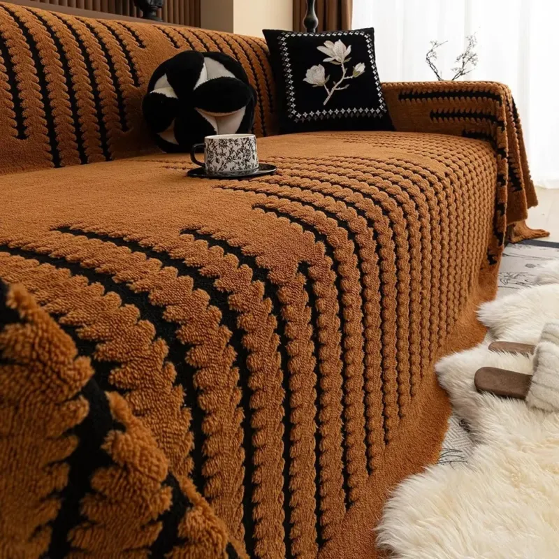 Heritage Plush Tufted Sofa Cover - Soft Microfiber Slipcover for Sectional Couches 3