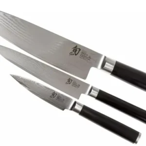 Kai Shun Classic Messerset – 32 Lagen Damaststahl – (Büromesser + Universalmesser + Kochmesser) 3-teilig – DMS-300