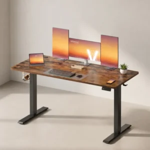 Elektrisch höhenverstellbarer Schreibtisch – Steh-Sitz-Schreibtisch – 72 bis 120 cm – Memory-Funktion – Kabelmanagement – Industriedesign
