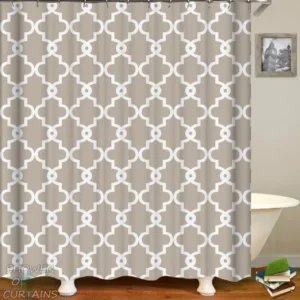 Light Grey Moroccan Shower Curtain