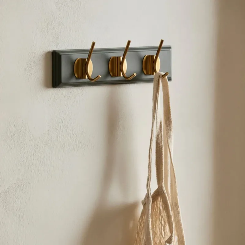 Garderobe Grau mit 3 Haken L30cm