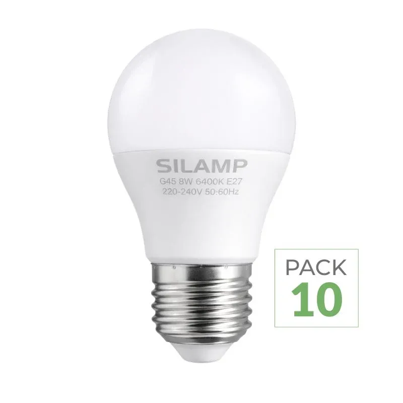 Pack de 10 - Ampoule E27 LED 8W 220V G45 300°
