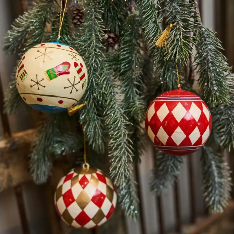 Weihnachtskugel aus Pappmaché Ø7cm - Speedtsberg
