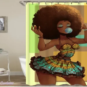 Shower Curtain of Chic Afro Hair Girl