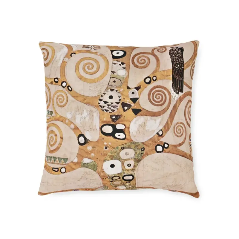 The Tree of Life pillow inspired by Gustav Klimt with Vienna Secession ornament design