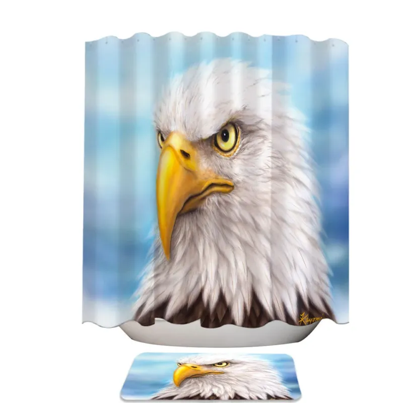 Wild Animal Art Paintings Eagle Head Shower Curtain
