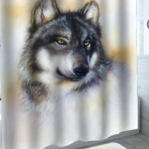 Wildlife Shower Curtains Art Stunning Wolf