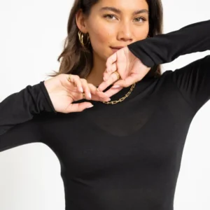 Aware Glesha Boatneck Top Black - Things I Like Things I Love