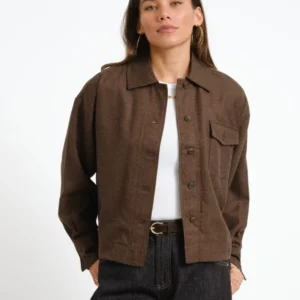 Jala Lili Overshirt Dark Brown Melange - Things I Like Things I Love