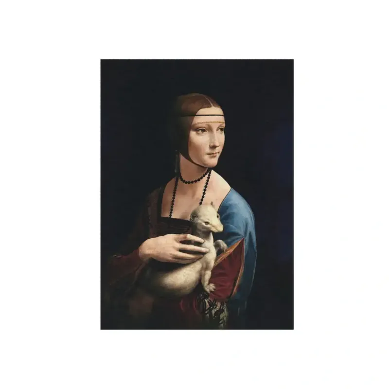 Lady with an Ermine by Da Vinci Floor Mat